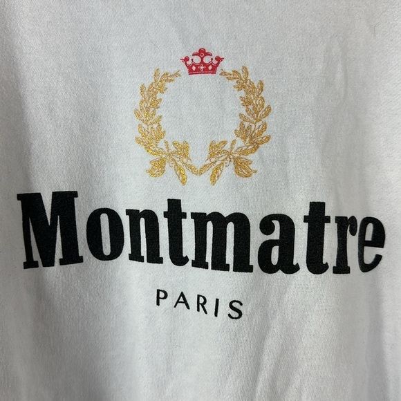 Cotton On White Monmarte Champagne Crewneck Sweatshirt Large - Picture 2 of 4
